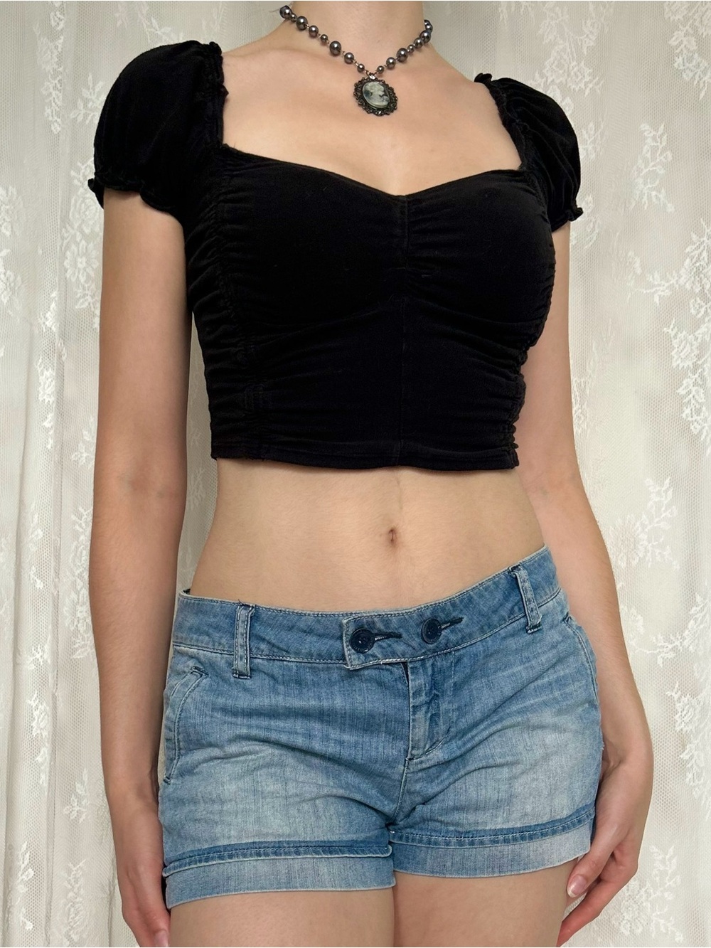 Y2K 2000s Low Rise Denim Shorts